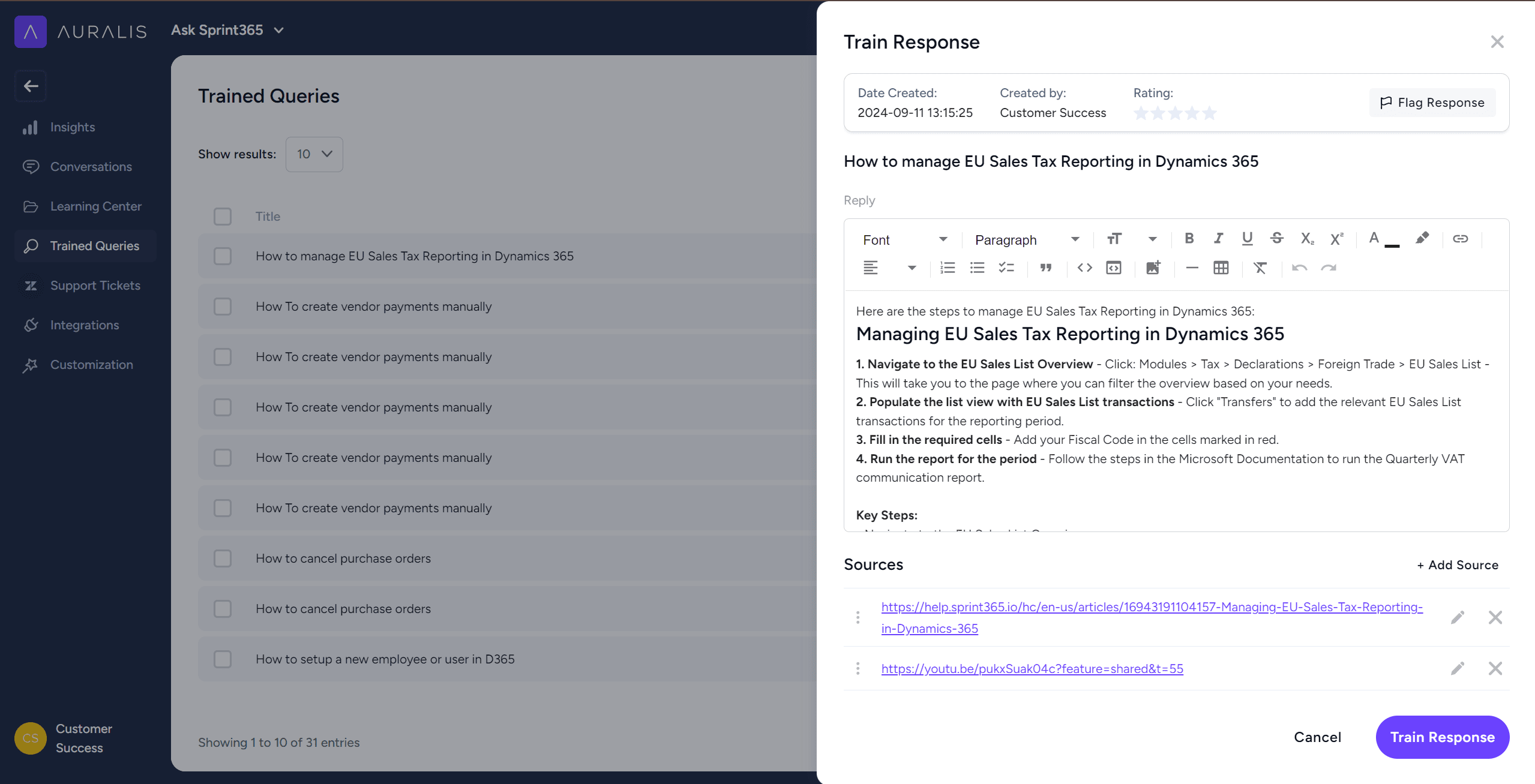 trained responses